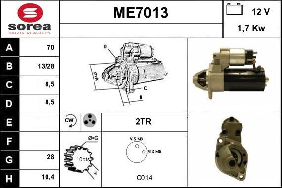 Sera ME7013 - Стартер autospares.lv