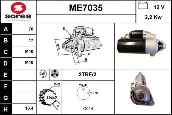 Sera ME7035 - Стартер autospares.lv