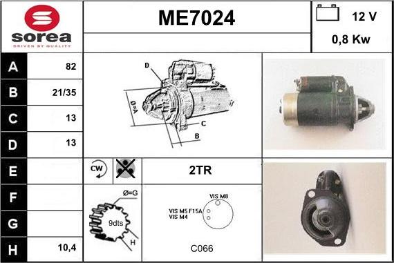 Sera ME7024 - Стартер autospares.lv