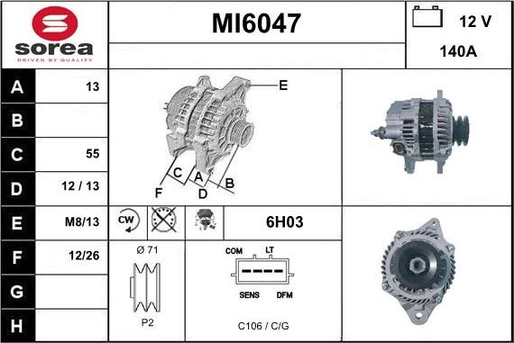 Sera MI6047 - Генератор autospares.lv