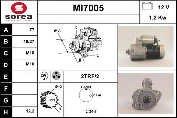 Sera MI7005 - Стартер autospares.lv