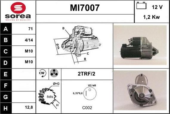 Sera MI7007 - Стартер autospares.lv