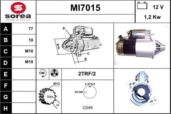 Sera MI7015 - Стартер autospares.lv