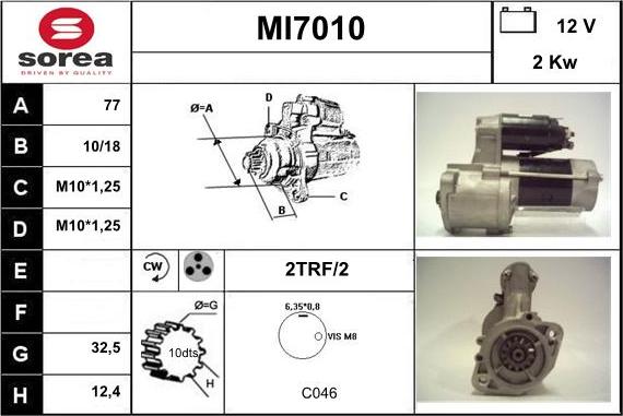 Sera MI7010 - Стартер autospares.lv