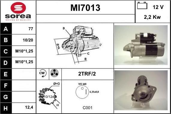 Sera MI7013 - Стартер autospares.lv