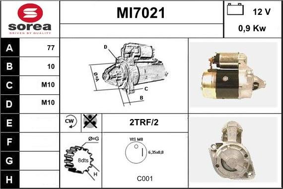 Sera MI7021 - Стартер autospares.lv