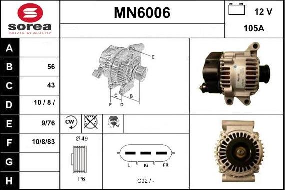 Sera MN6006 - Генератор autospares.lv