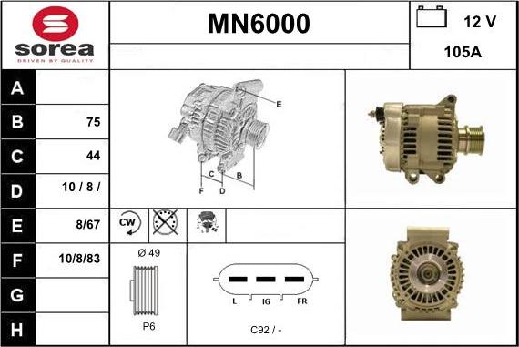 Sera MN6000 - Генератор autospares.lv