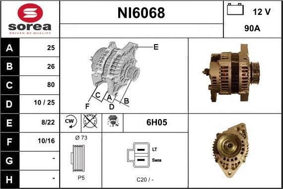 Sera NI6068 - Генератор autospares.lv