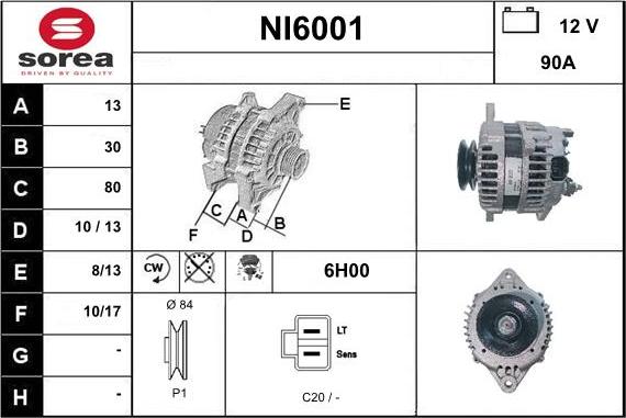 Sera NI6001 - Генератор autospares.lv