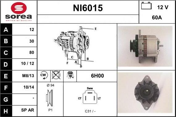 Sera NI6015 - Генератор autospares.lv