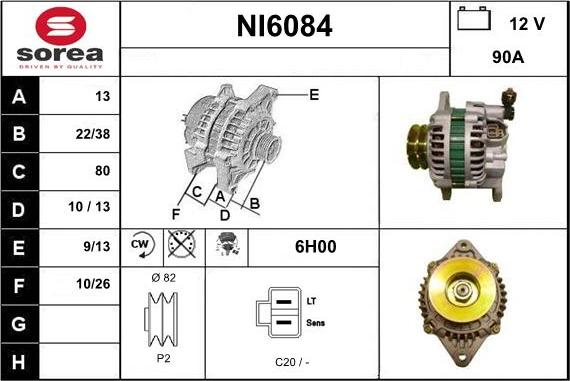 Sera NI6084 - Генератор autospares.lv