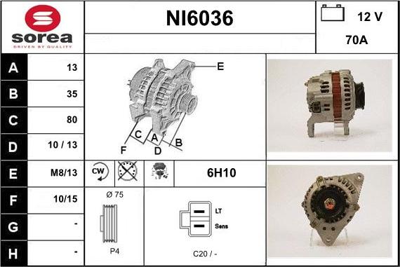 Sera NI6036 - Генератор autospares.lv