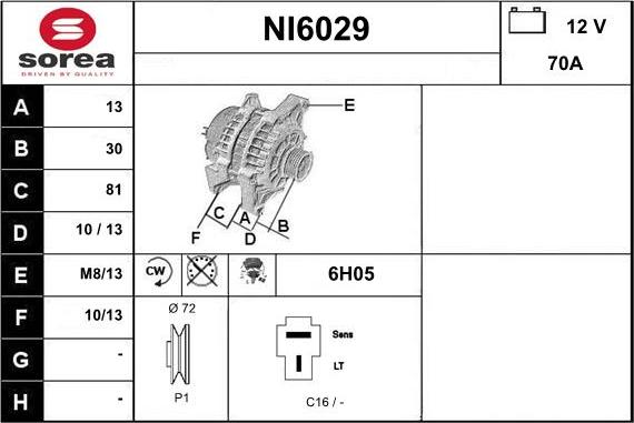 Sera NI6029 - Генератор autospares.lv