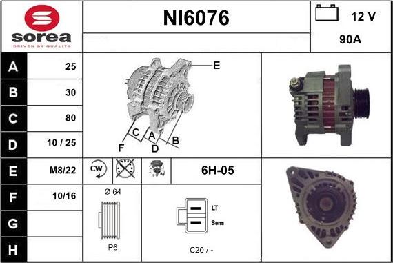 Sera NI6076 - Генератор autospares.lv