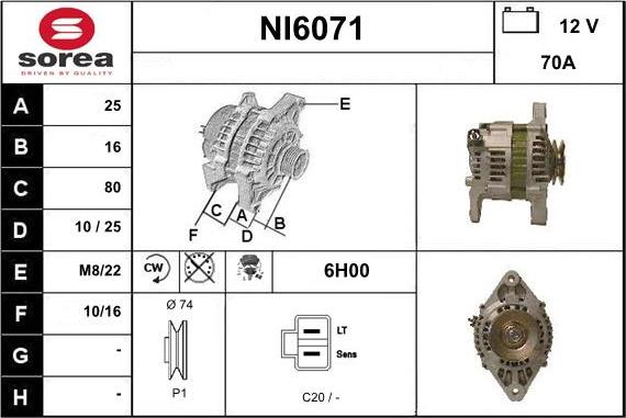 Sera NI6071 - Генератор autospares.lv