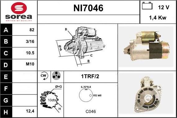 Sera NI7046 - Стартер autospares.lv