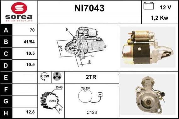 Sera NI7043 - Стартер autospares.lv