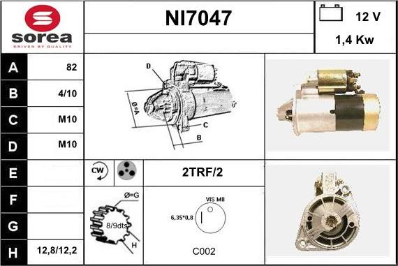 Sera NI7047 - Стартер autospares.lv