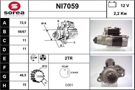 Sera NI7059 - Стартер autospares.lv