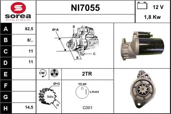 Sera NI7055 - Стартер autospares.lv