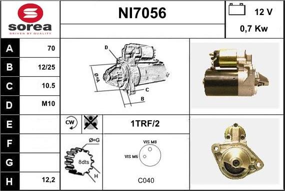 Sera NI7056 - Стартер autospares.lv