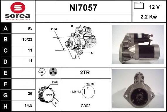 Sera NI7057 - Стартер autospares.lv