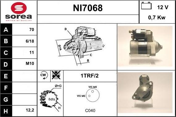 Sera NI7068 - Стартер autospares.lv