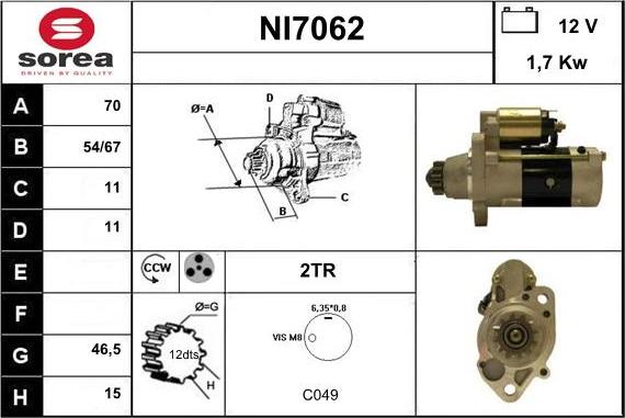 Sera NI7062 - Стартер autospares.lv