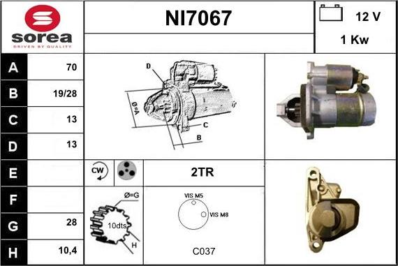 Sera NI7067 - Стартер autospares.lv