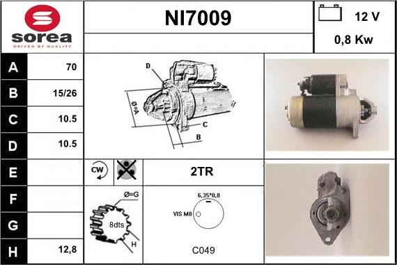 Sera NI7009 - Стартер autospares.lv