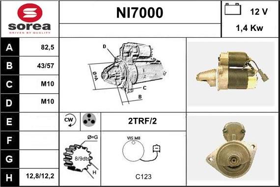 Sera NI7000 - Стартер autospares.lv