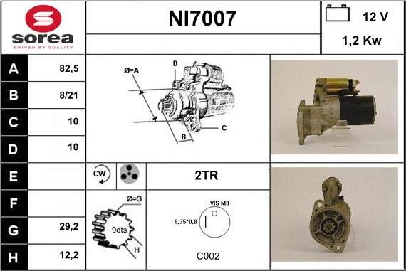 Sera NI7007 - Стартер autospares.lv