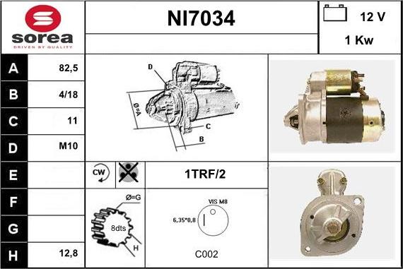 Sera NI7034 - Стартер autospares.lv