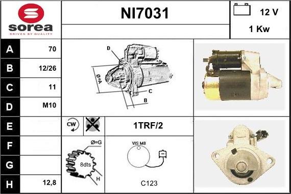 Sera NI7031 - Стартер autospares.lv