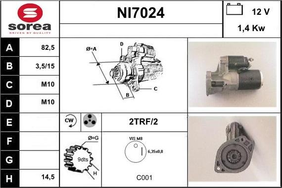 Sera NI7024 - Стартер autospares.lv