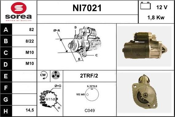 Sera NI7021 - Стартер autospares.lv