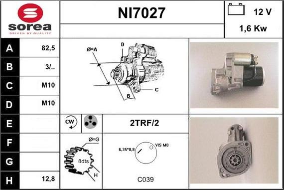 Sera NI7027 - Стартер autospares.lv