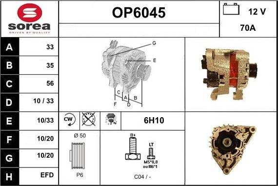 Sera OP6045 - Генератор autospares.lv