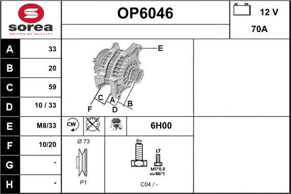 Sera OP6046 - Генератор autospares.lv