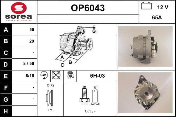 Sera OP6043 - Генератор autospares.lv