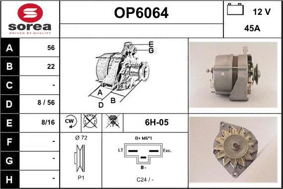 Sera OP6064 - Генератор autospares.lv