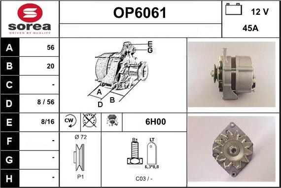 Sera OP6061 - Генератор autospares.lv