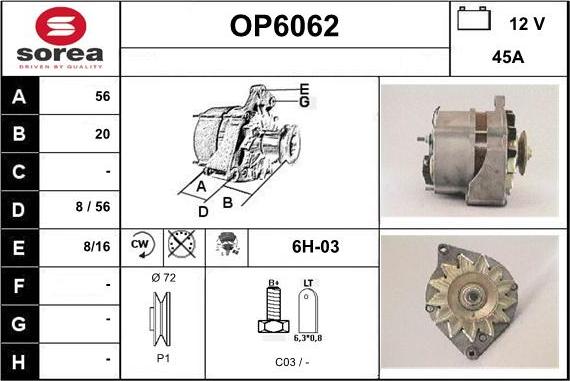 Sera OP6062 - Генератор autospares.lv