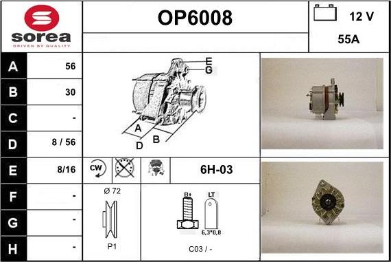 Sera OP6008 - Генератор autospares.lv