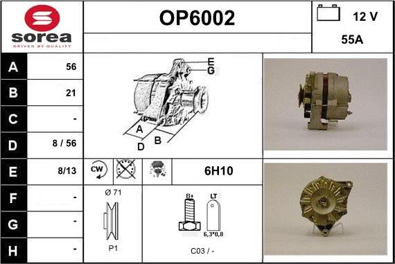 Sera OP6002 - Генератор autospares.lv