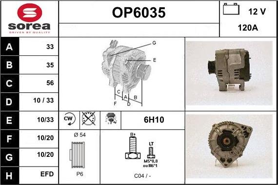 Sera OP6035 - Генератор autospares.lv