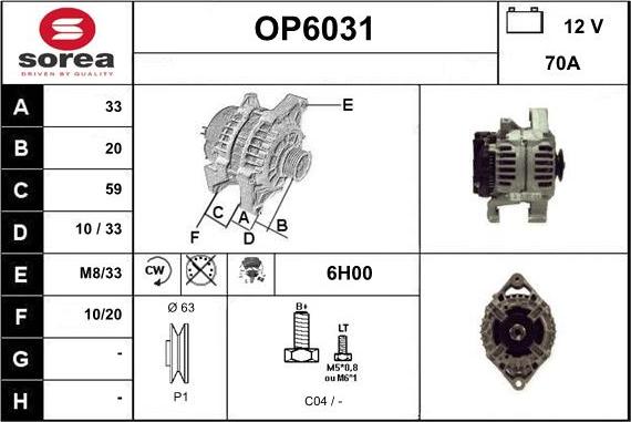 Sera OP6031 - Генератор autospares.lv