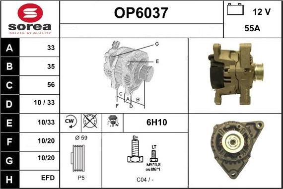 Sera OP6037 - Генератор autospares.lv