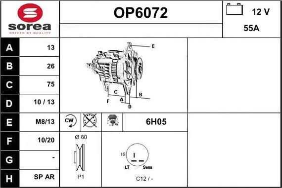 Sera OP6072 - Генератор autospares.lv